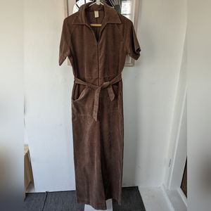 Vintage Brown Cord Jumpsuit